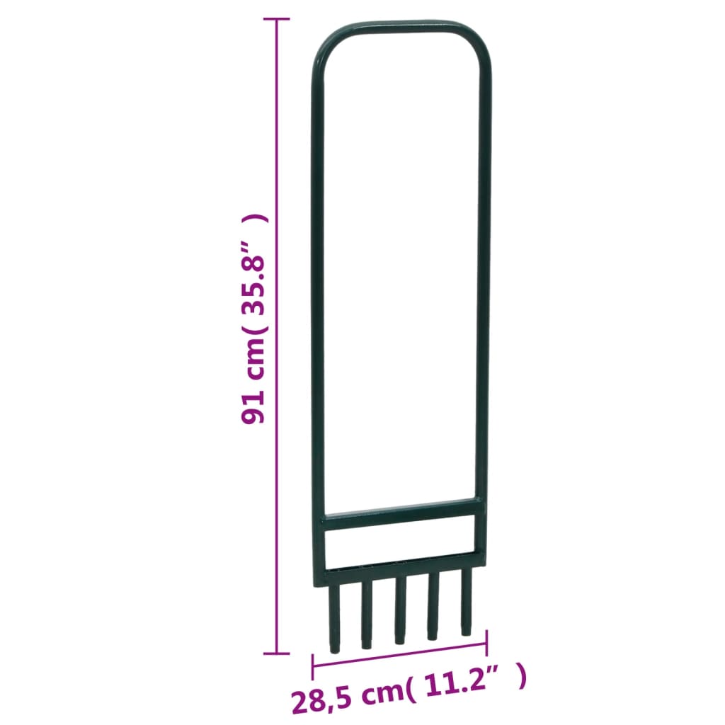 vidaXL Aerator do trawnika, z 5 pustymi zębami, zielony, malowana stal