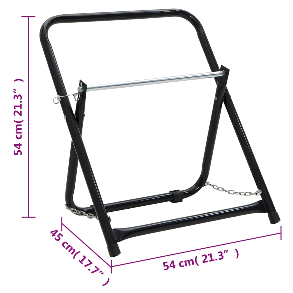 vidaXL Stojak na bęben z wężem, 48 cm, 45 kg, malowana proszkowo stal