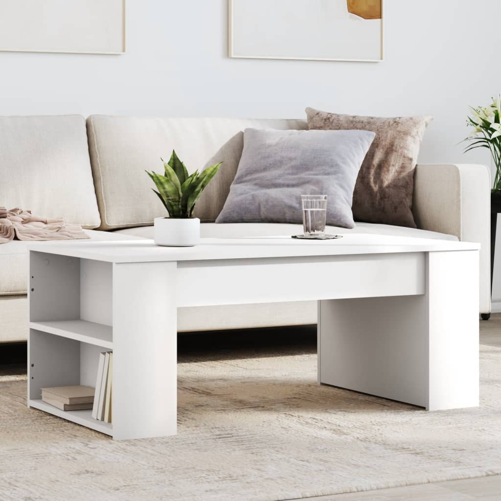 vidaXL Stolik kawowy, biały, 102x55x42 cm, materiał drewnopochodny