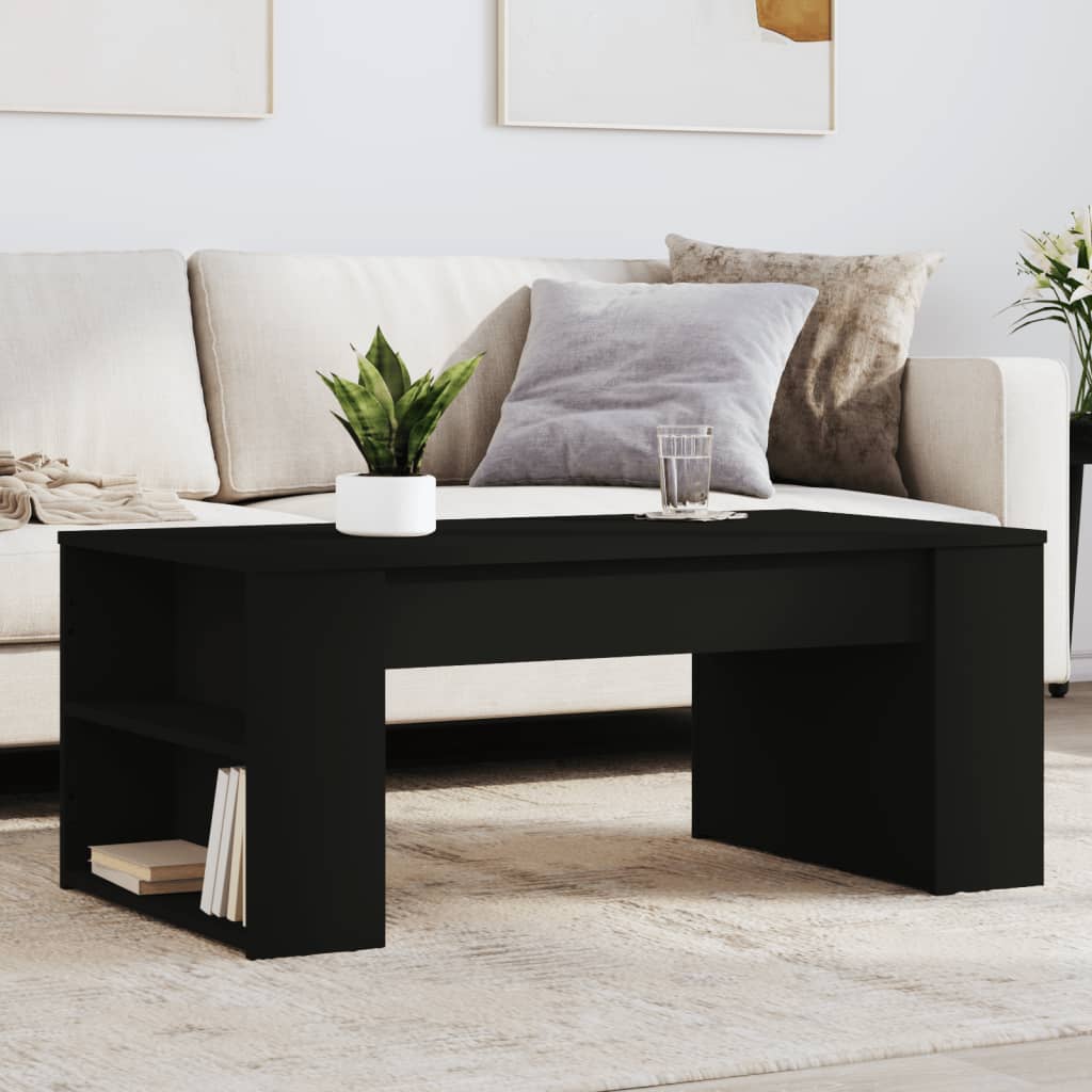 vidaXL Stolik kawowy, czarny, 102x55x42 cm, materiał drewnopochodny