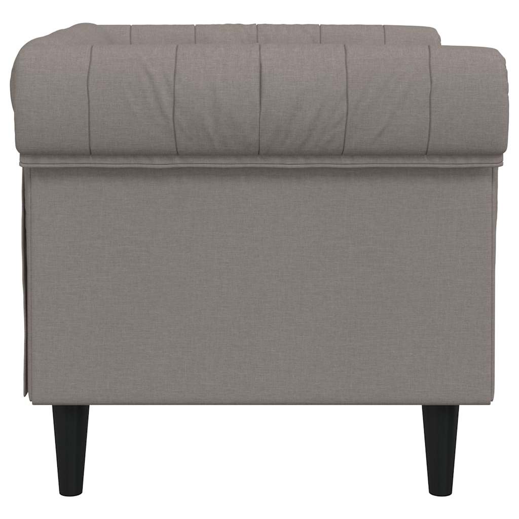 vidaXL Fotel Chesterfield, kolor taupe, obity tkaniną