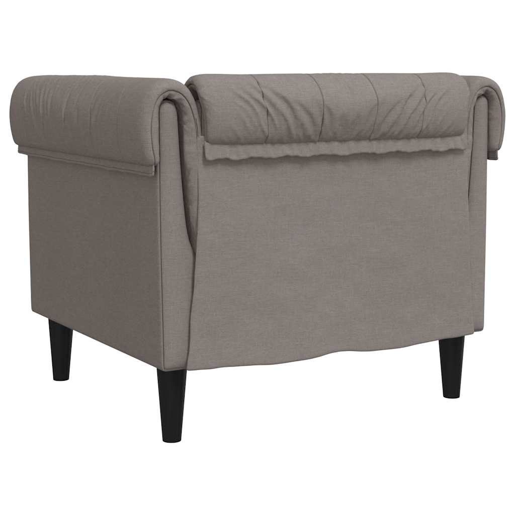 vidaXL Fotel Chesterfield, kolor taupe, obity tkaniną