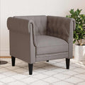 vidaXL Fotel Chesterfield, kolor taupe, obity tkaniną