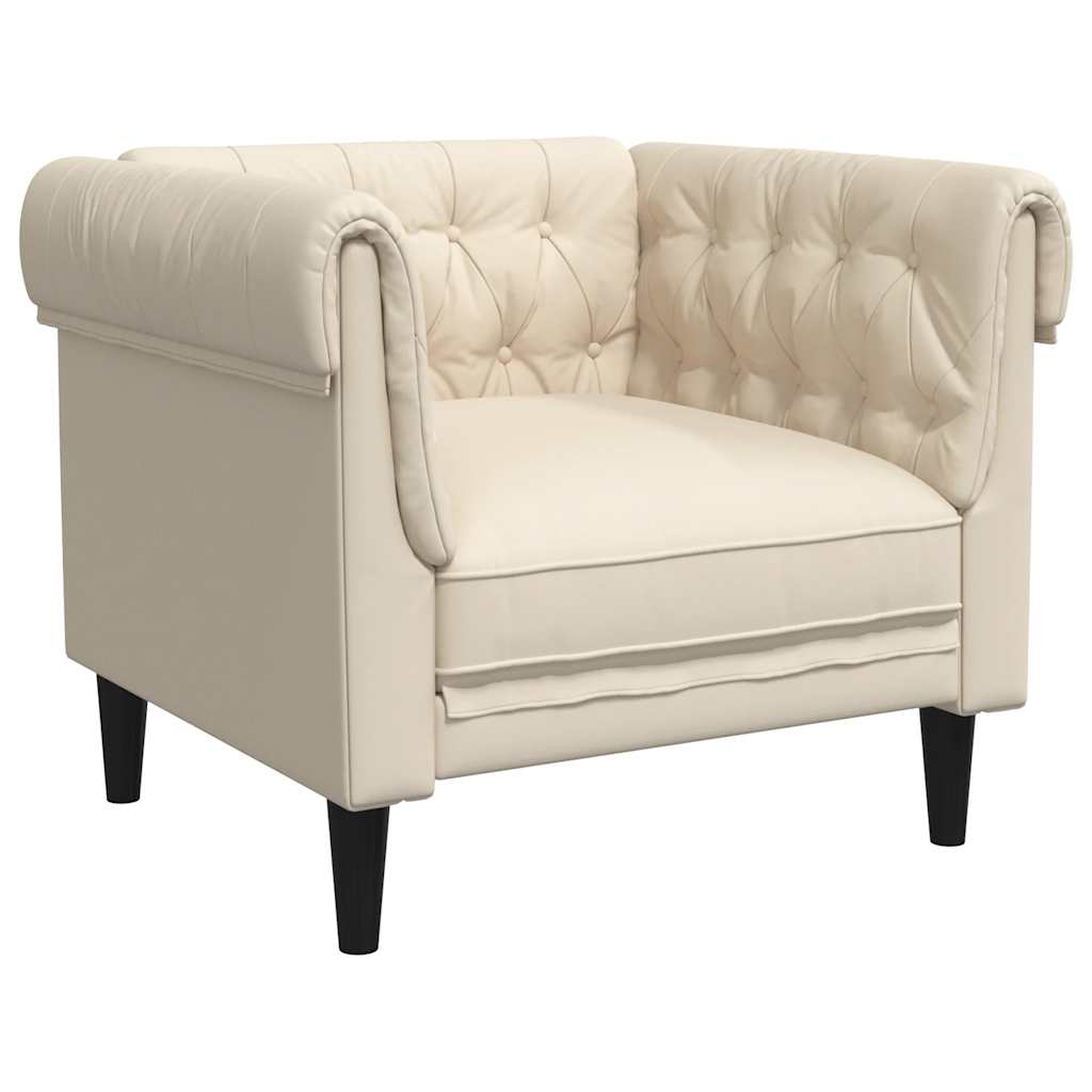 vidaXL Fotel Chesterfield, obity lnem