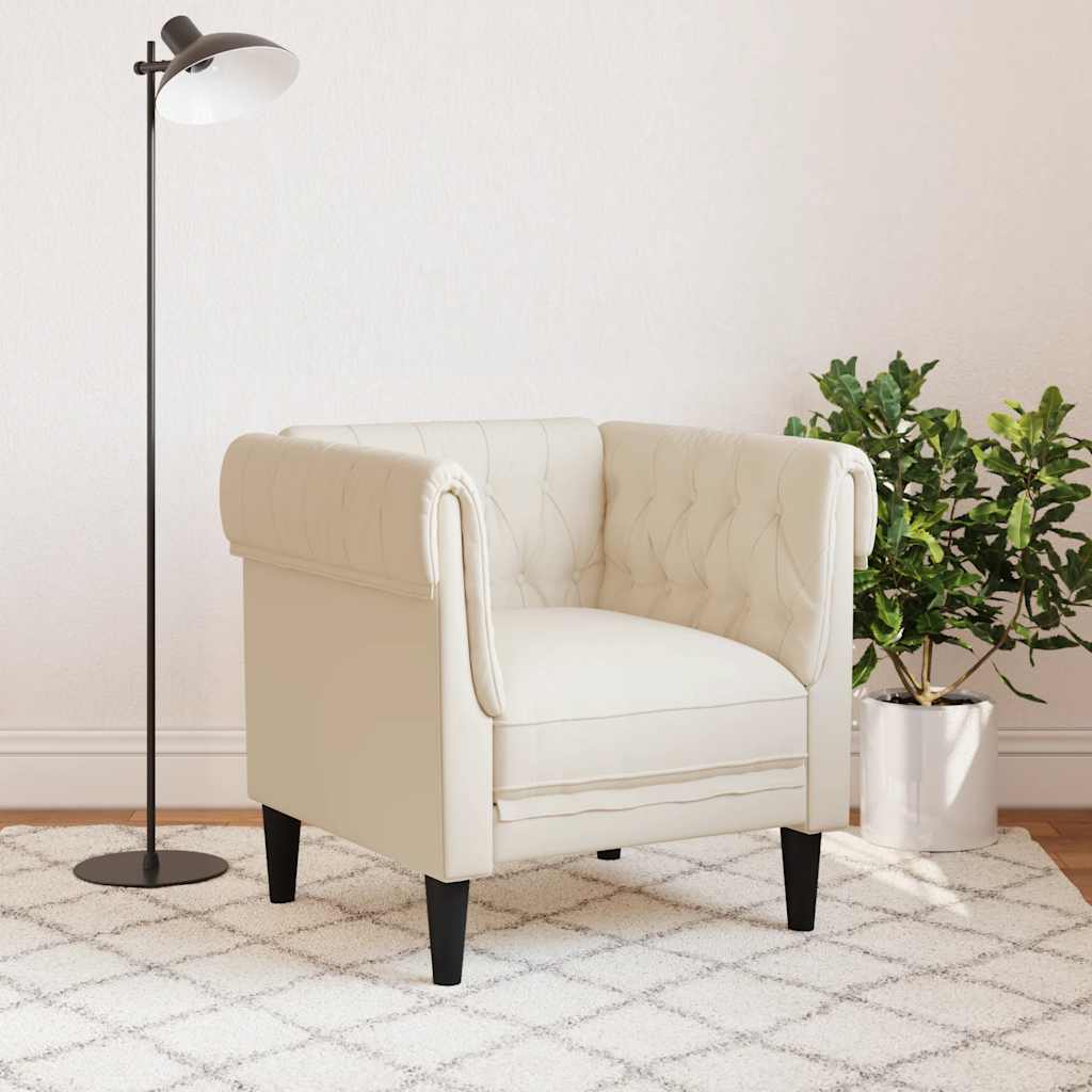 vidaXL Fotel Chesterfield, obity lnem