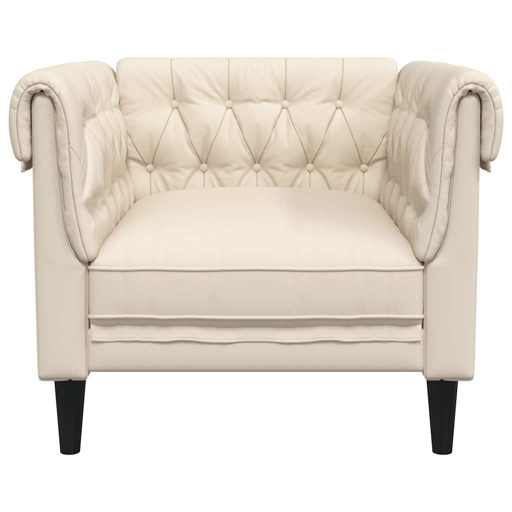 vidaXL Fotel Chesterfield, obity lnem