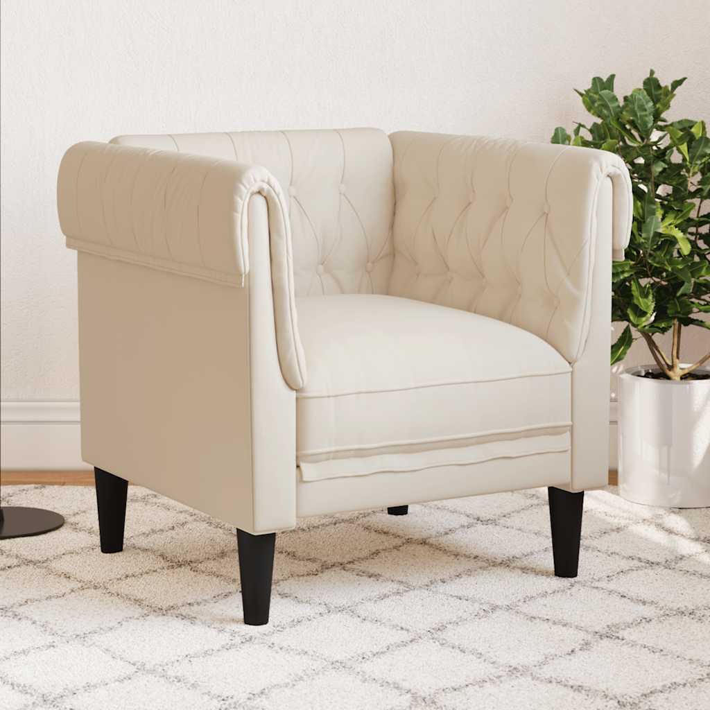 vidaXL Fotel Chesterfield, obity lnem