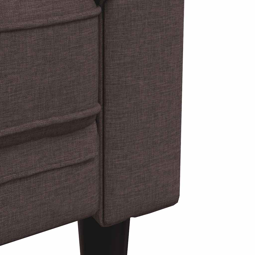 vidaXL Sofa Chesterfield, dwuosobowa, ciemnobrązowa, obita tkaniną