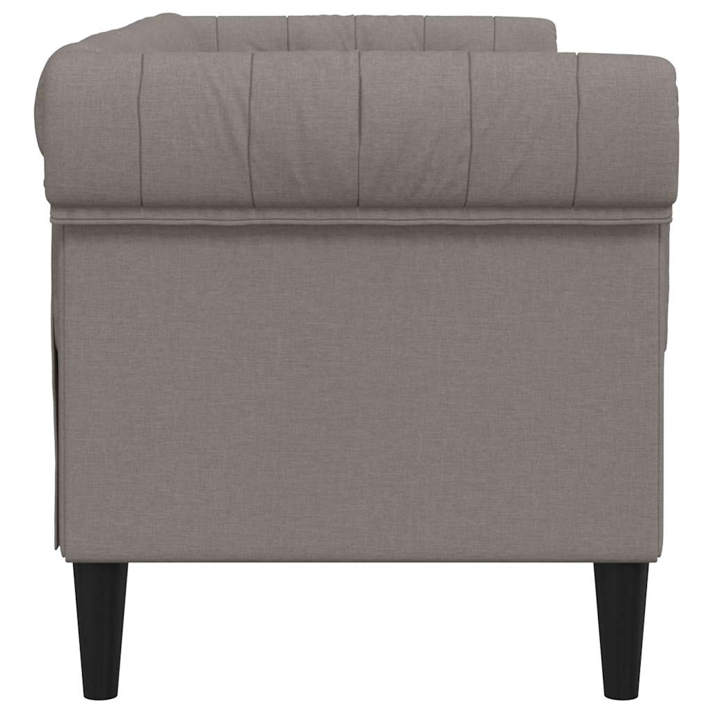 vidaXL Sofa Chesterfield, dwuosobowa, kolor taupe, obita tkaniną