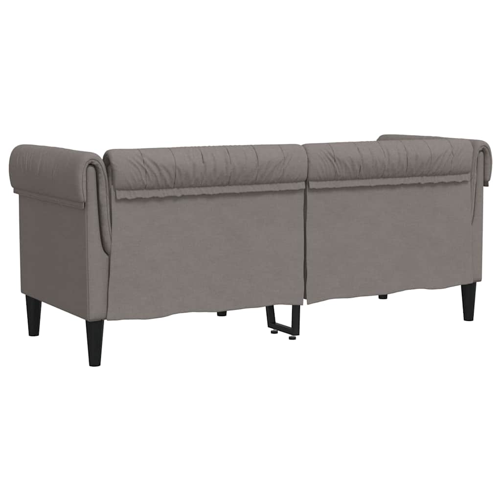 vidaXL Sofa Chesterfield, dwuosobowa, kolor taupe, obita tkaniną