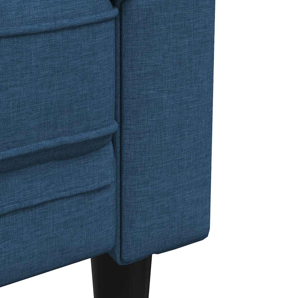 vidaXL Sofa Chesterfield, dwuosobowa, niebieska, obita tkaniną
