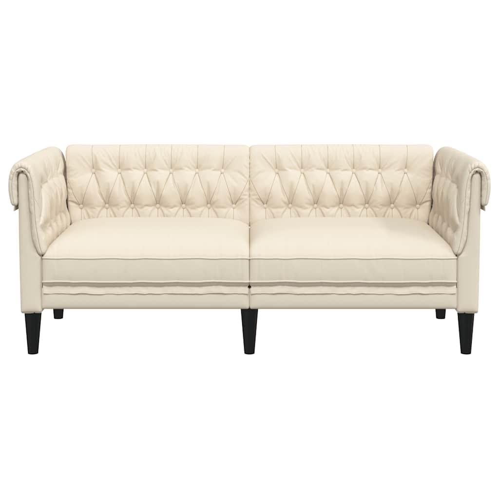 vidaXL Sofa Chesterfield dwuosobowa, obita lnem