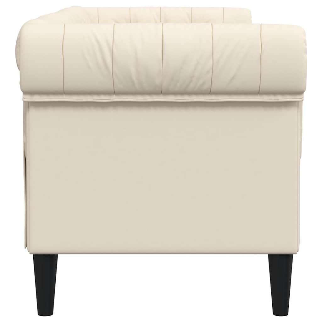 vidaXL Sofa Chesterfield dwuosobowa, obita lnem