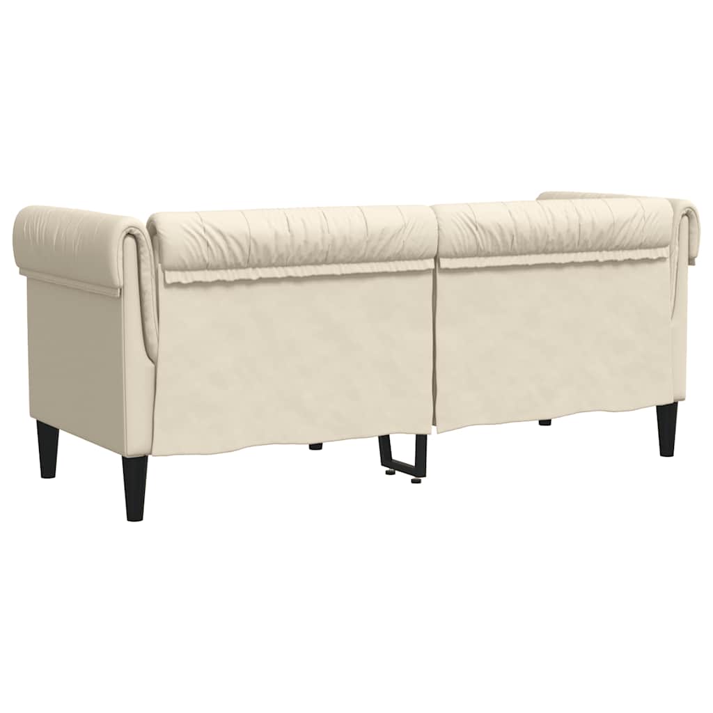 vidaXL Sofa Chesterfield dwuosobowa, obita lnem