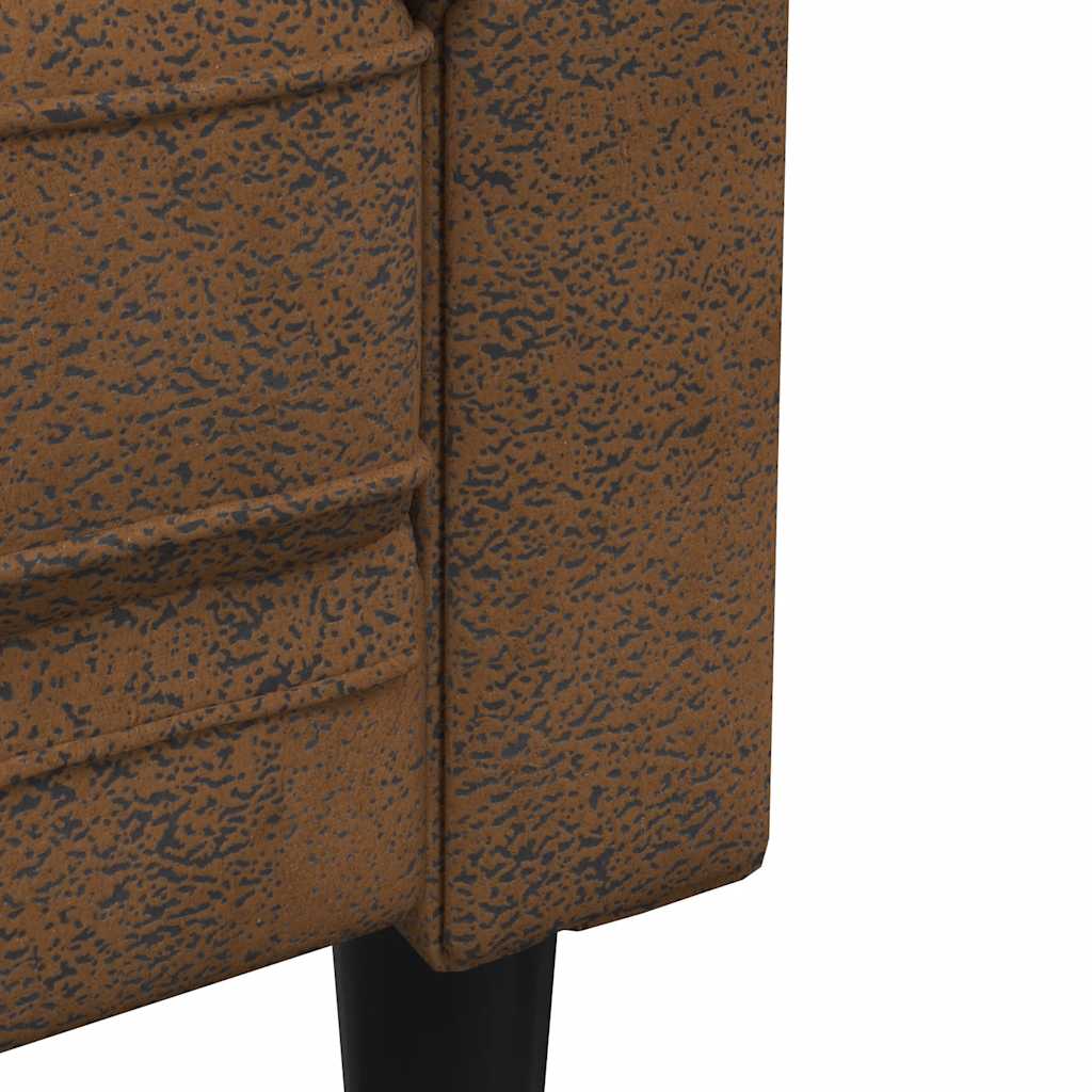 vidaXL Sofa Chesterfield, dwuosobowa, brązowa, obita tkaniną