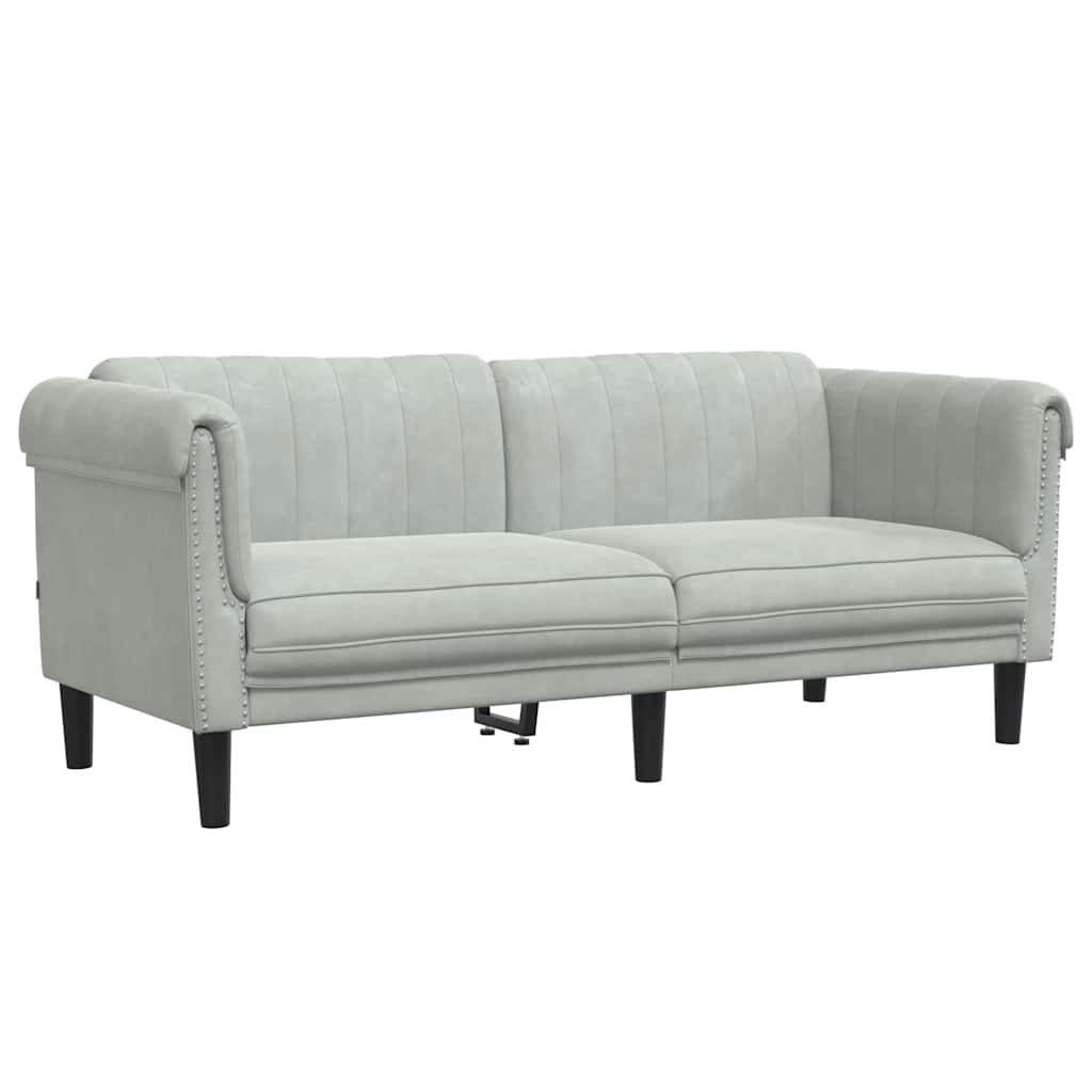 vidaXL Sofa dwuosobowa, jasnoszara, aksamit