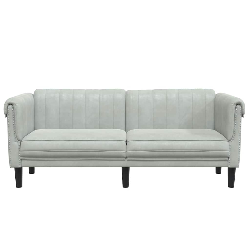 vidaXL Sofa dwuosobowa, jasnoszara, aksamit