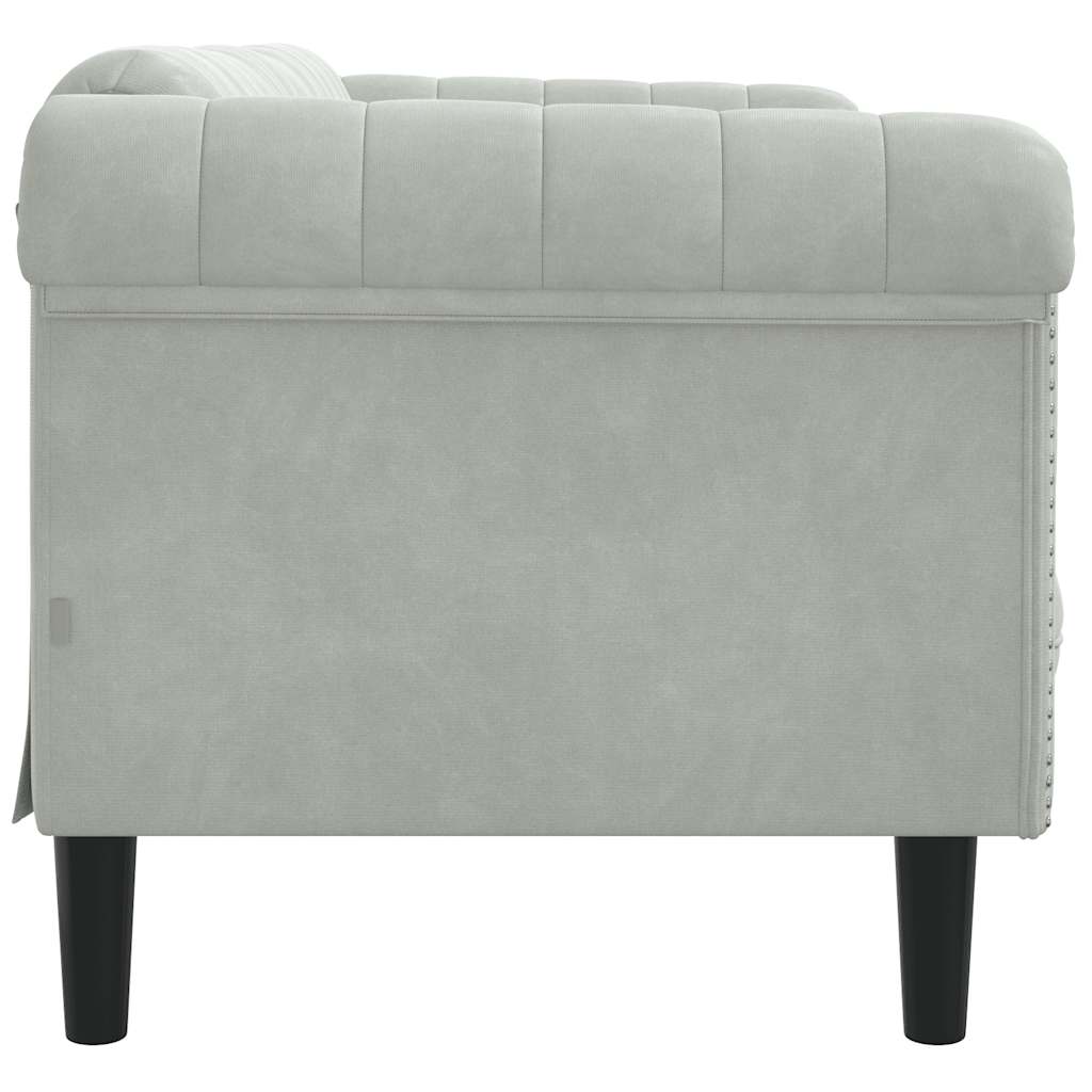 vidaXL Sofa dwuosobowa, jasnoszara, aksamit