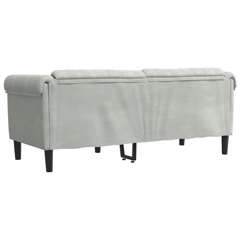 vidaXL Sofa dwuosobowa, jasnoszara, aksamit