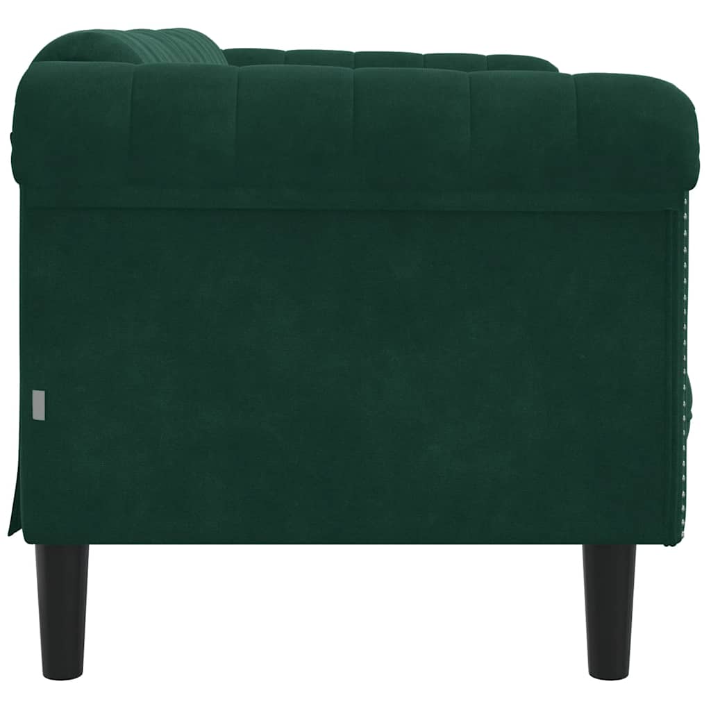 vidaXL Sofa dwuosobowa, ciemnozielona, aksamit