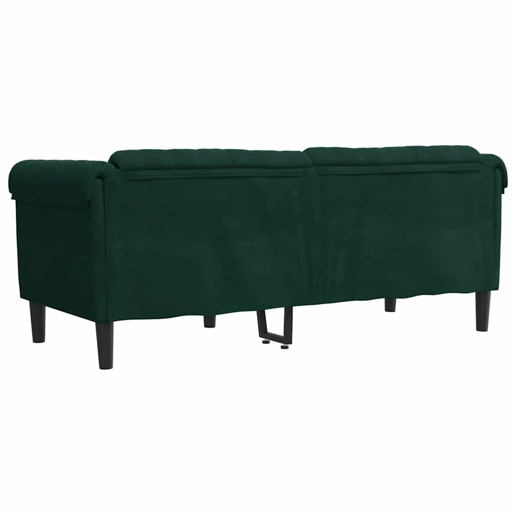 vidaXL Sofa dwuosobowa, ciemnozielona, aksamit