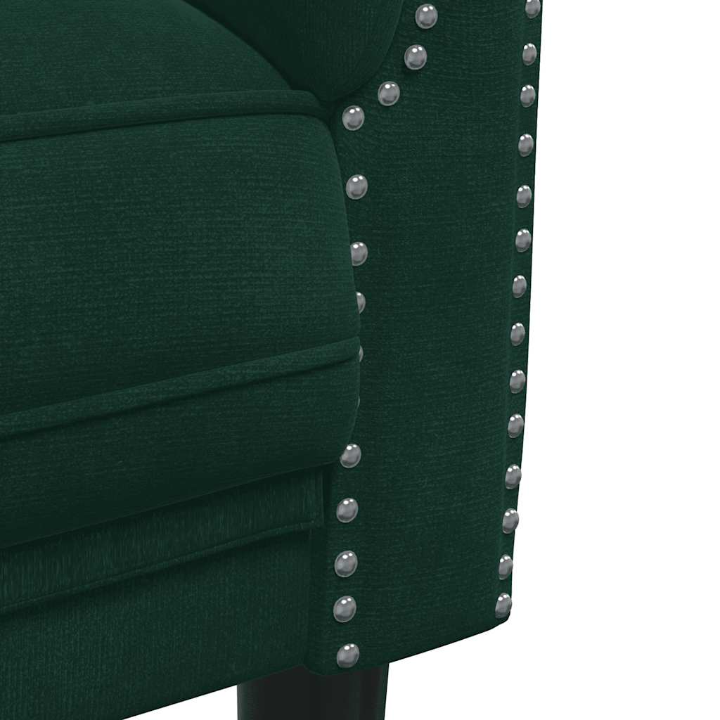 vidaXL Sofa dwuosobowa, ciemnozielona, aksamit