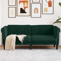 vidaXL Sofa dwuosobowa, ciemnozielona, aksamit