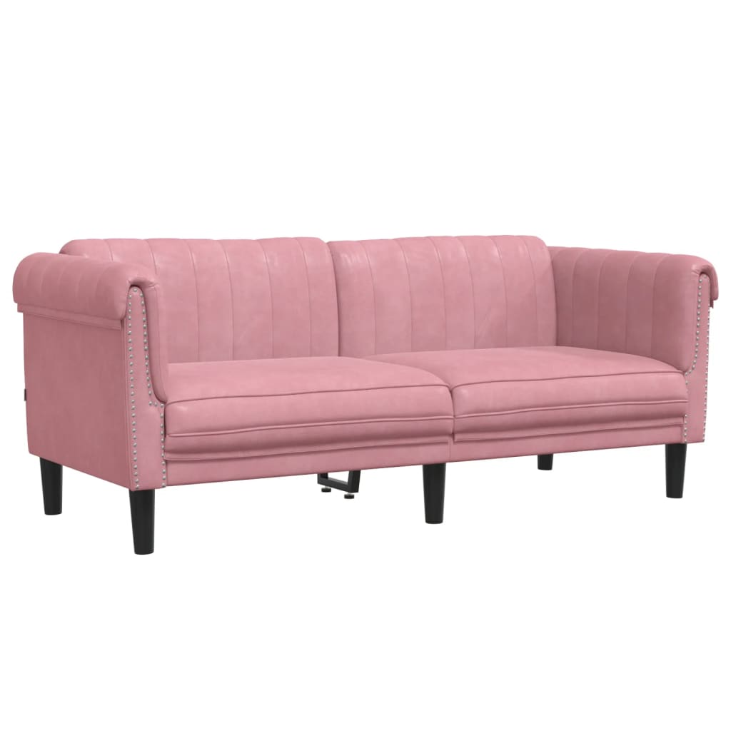 vidaXL Sofa dwuosobowa, różowa, aksamit