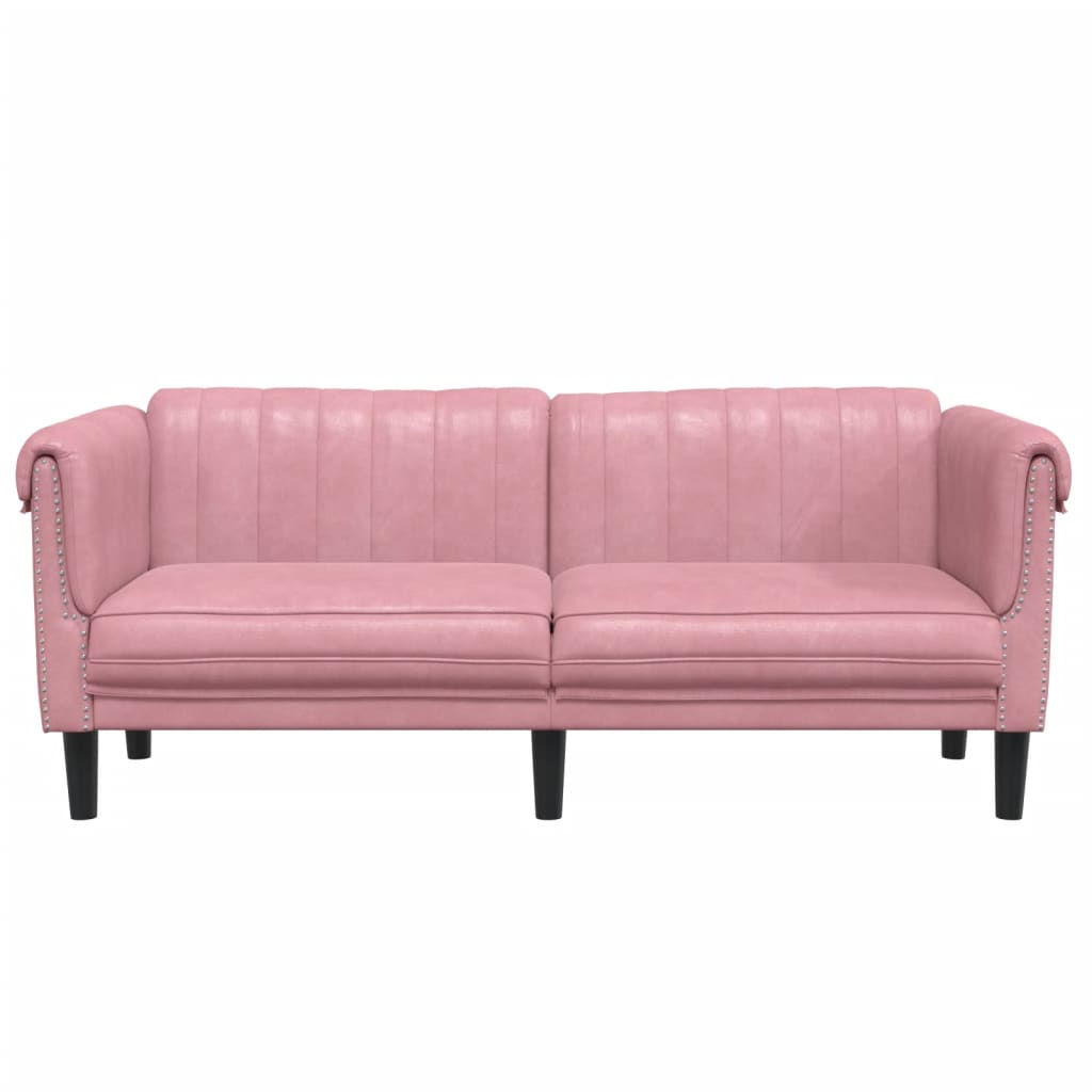 vidaXL Sofa dwuosobowa, różowa, aksamit