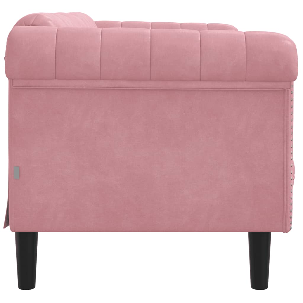 vidaXL Sofa dwuosobowa, różowa, aksamit