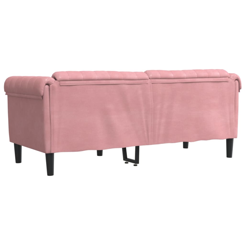 vidaXL Sofa dwuosobowa, różowa, aksamit