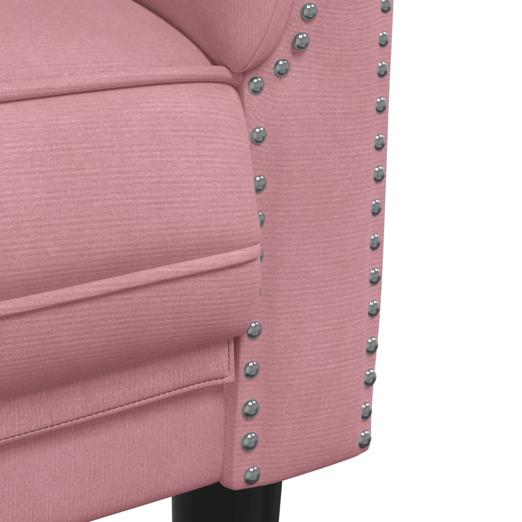 vidaXL Sofa dwuosobowa, różowa, aksamit