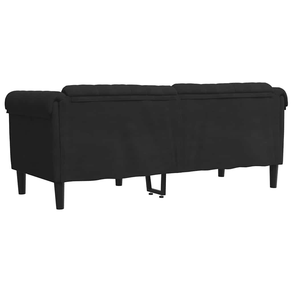 vidaXL Sofa dwuosobowa, czarna, aksamit