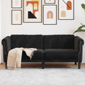 vidaXL Sofa dwuosobowa, czarna, aksamit