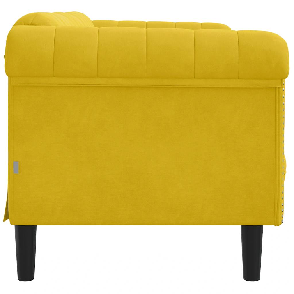 vidaXL Sofa dwuosobowa, żółta, aksamit