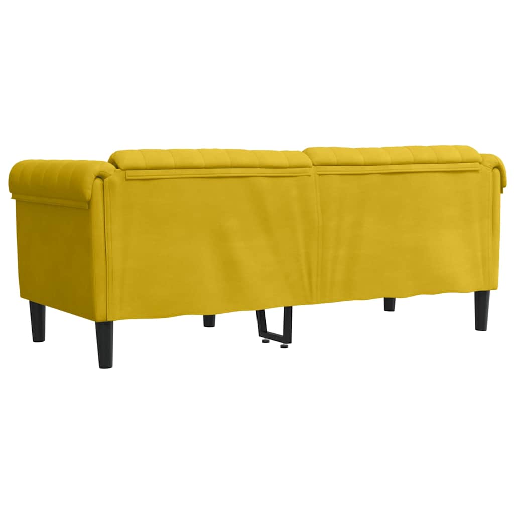 vidaXL Sofa dwuosobowa, żółta, aksamit