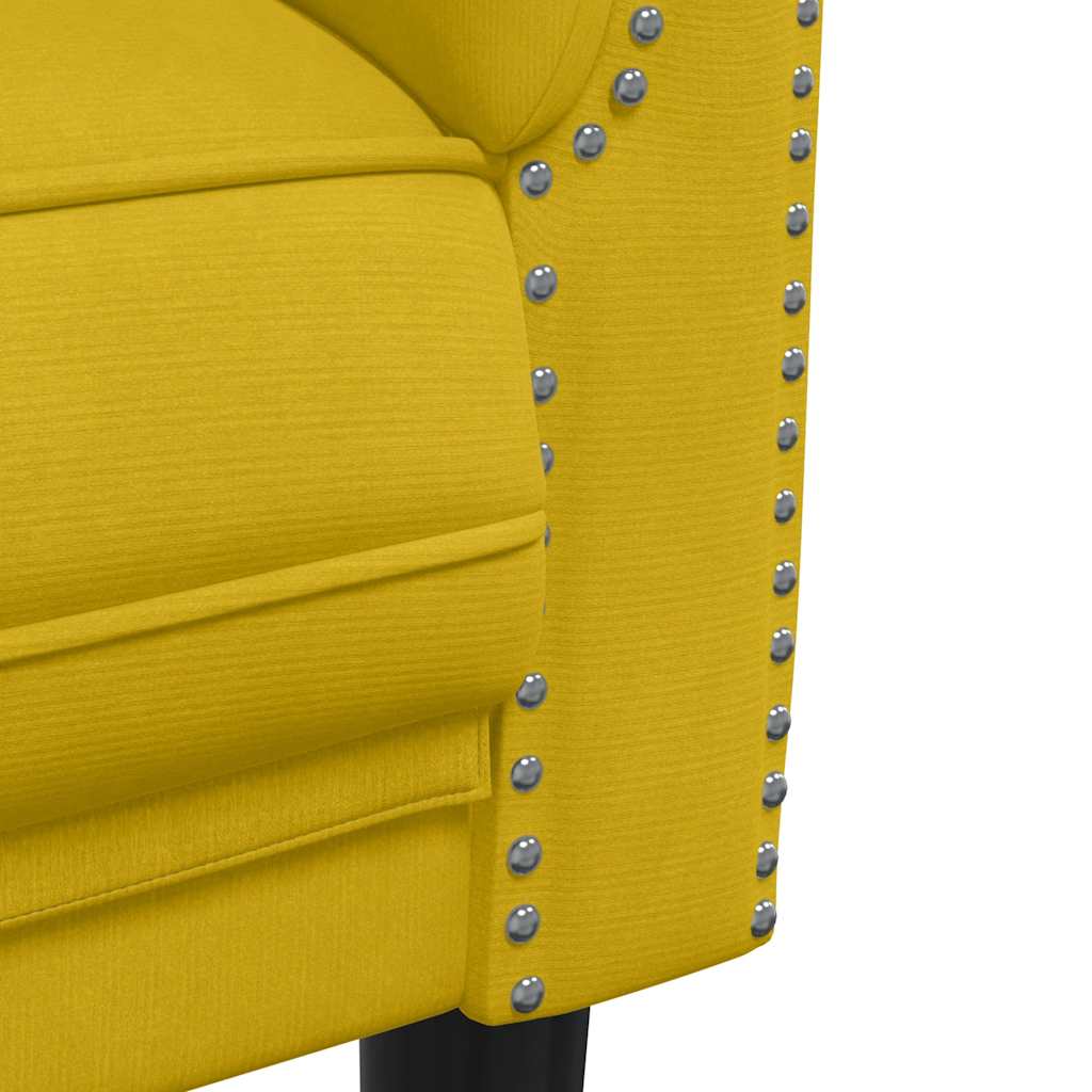 vidaXL Sofa dwuosobowa, żółta, aksamit
