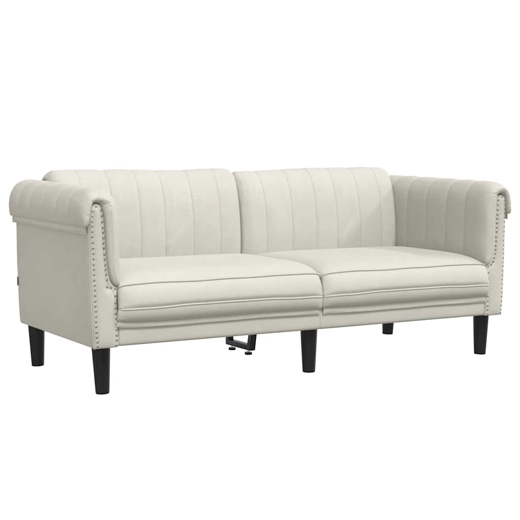 vidaXL Sofa dwuosobowa, kremowa, aksamit