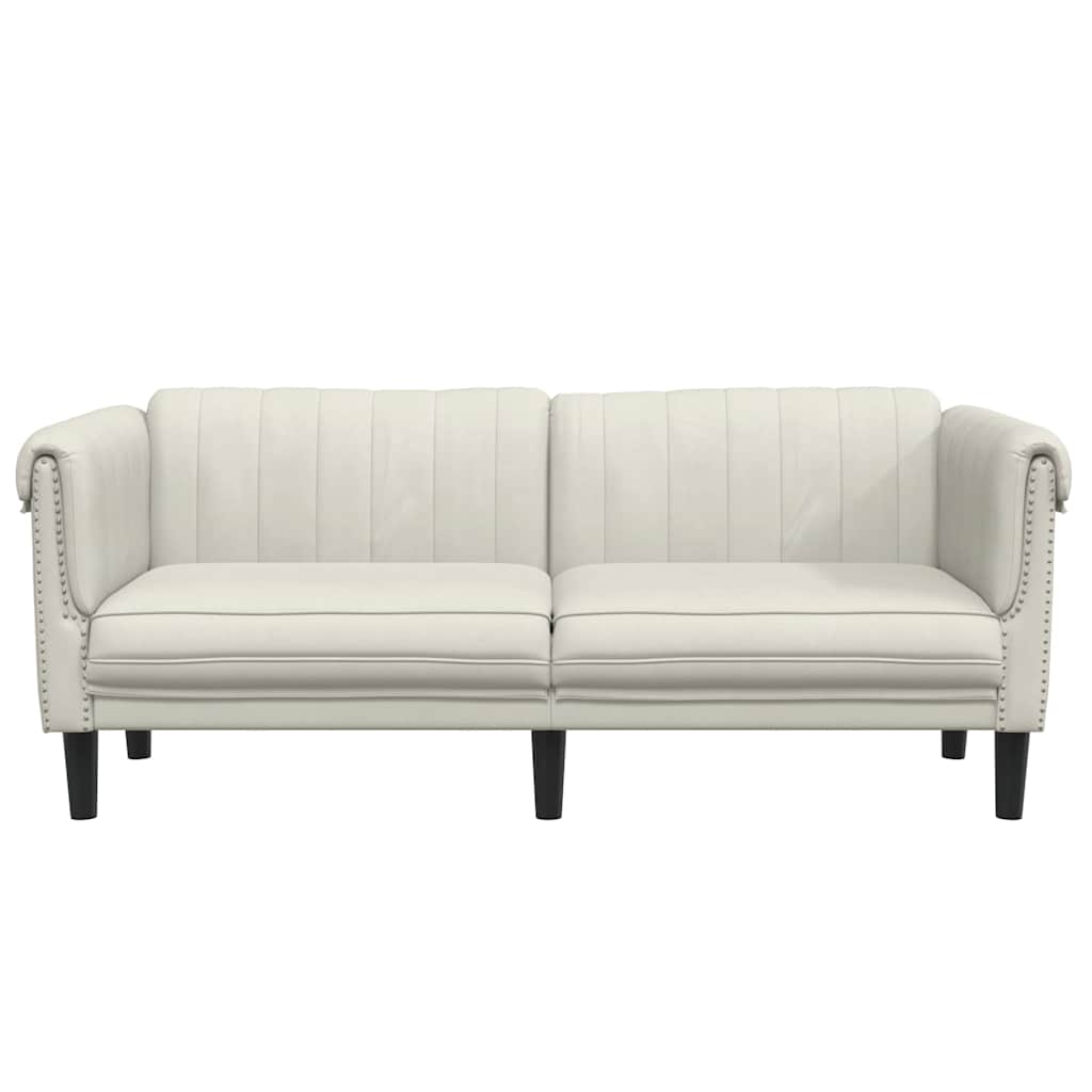 vidaXL Sofa dwuosobowa, kremowa, aksamit