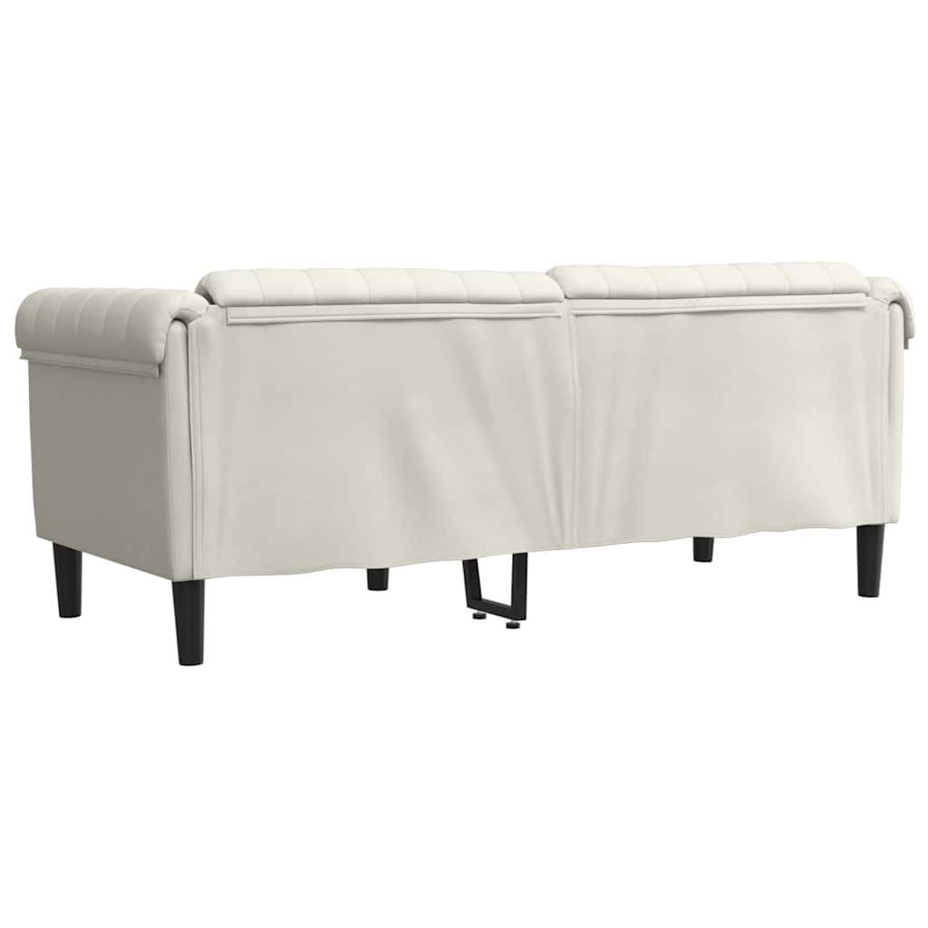 vidaXL Sofa dwuosobowa, kremowa, aksamit