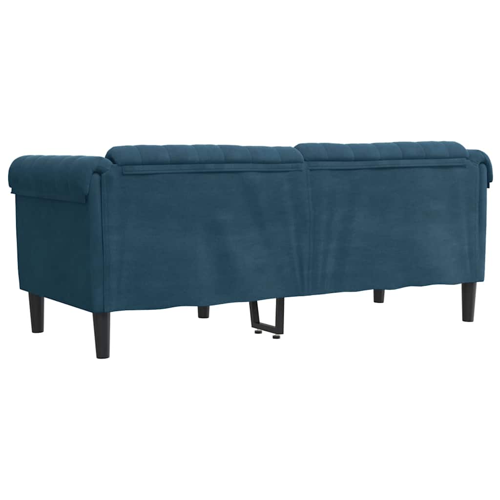 vidaXL Sofa dwuosobowa, niebieska, aksamit