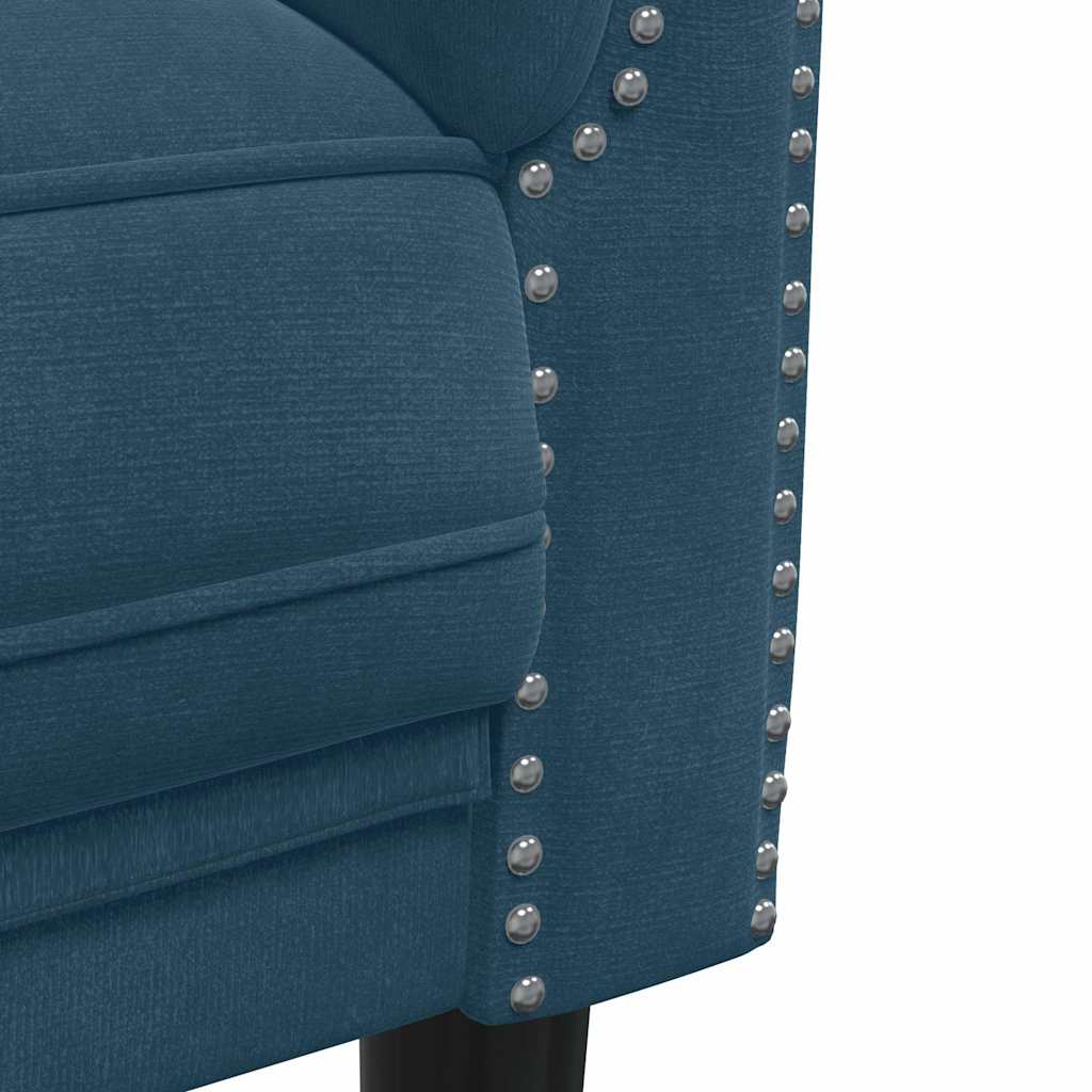 vidaXL Sofa dwuosobowa, niebieska, aksamit