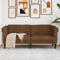 vidaXL Sofa 2-os., brązowa, sztuczna skóra zamszowa