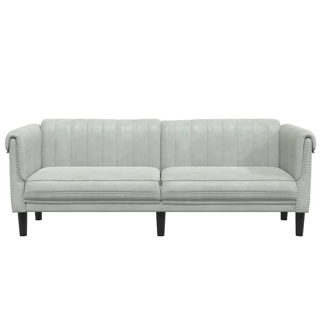 vidaXL Sofa 3-osobowa, jasnoszara, tapicerowana aksamitem