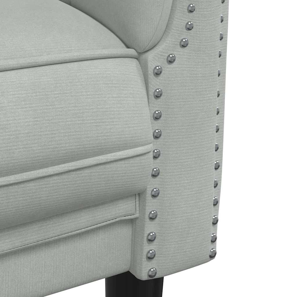 vidaXL Sofa 3-osobowa, jasnoszara, tapicerowana aksamitem