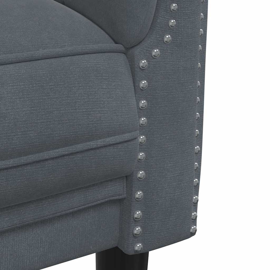 vidaXL Sofa 3-osobowa, ciemnoszara, tapicerowana aksamitem