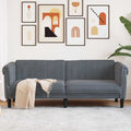 vidaXL Sofa 3-osobowa, ciemnoszara, tapicerowana aksamitem