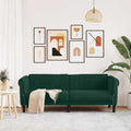 vidaXL Sofa 3-osobowa, ciemnozielona, tapicerowana aksamitem