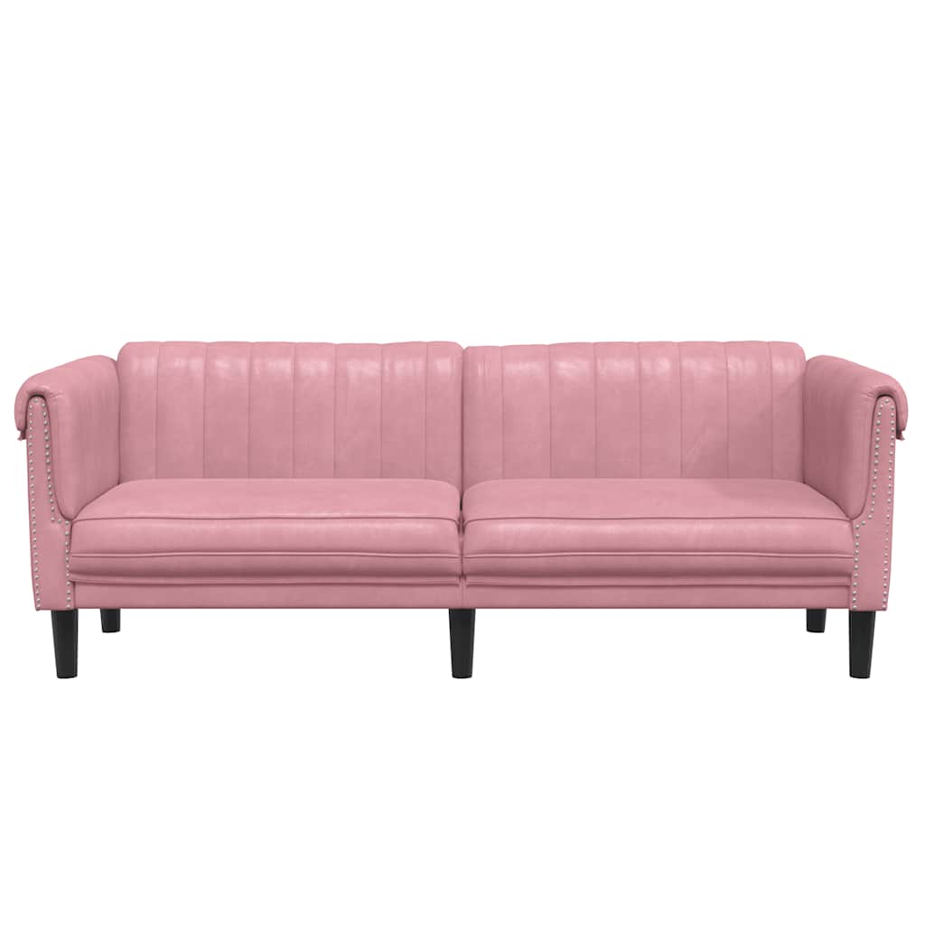 vidaXL Sofa 3-osobowa, różowa, tapicerowana aksamitem