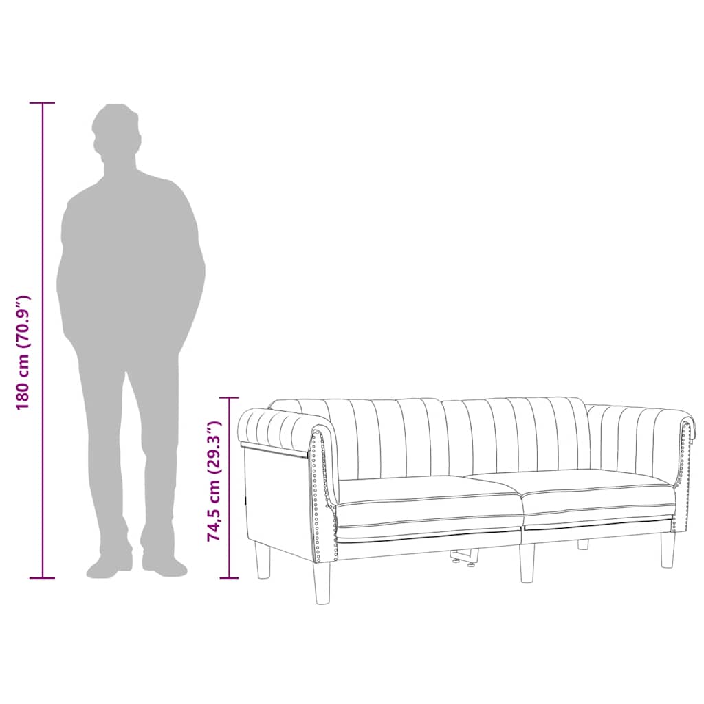 vidaXL Sofa 3-osobowa, czarna, tapicerowana aksamitem